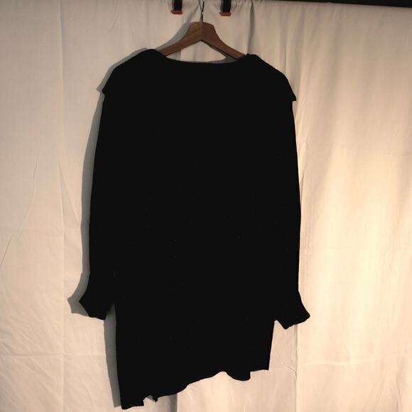 Calvin Klein Black Tunic White dots Pullover Top Asymmetric Hem - Picture 11 of 16